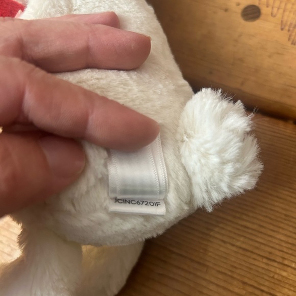 Jellycat Red and White Bunny Stuffed Animal with Heart - Picture 6 of 6